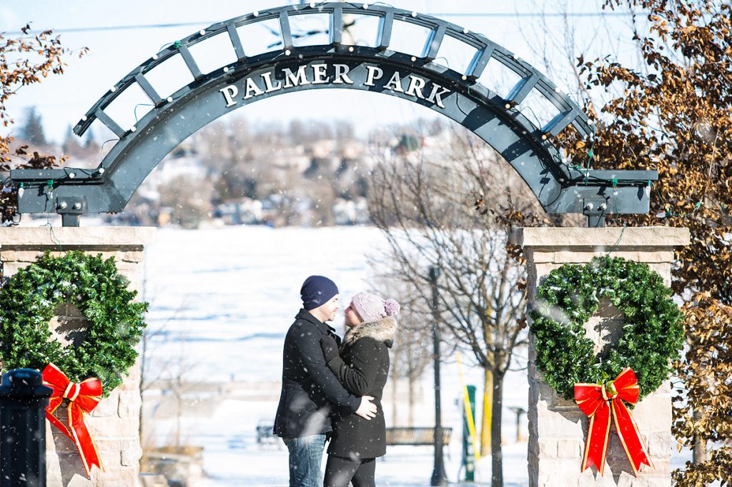 Port Perry Urban City Look Winter Engagement Photos