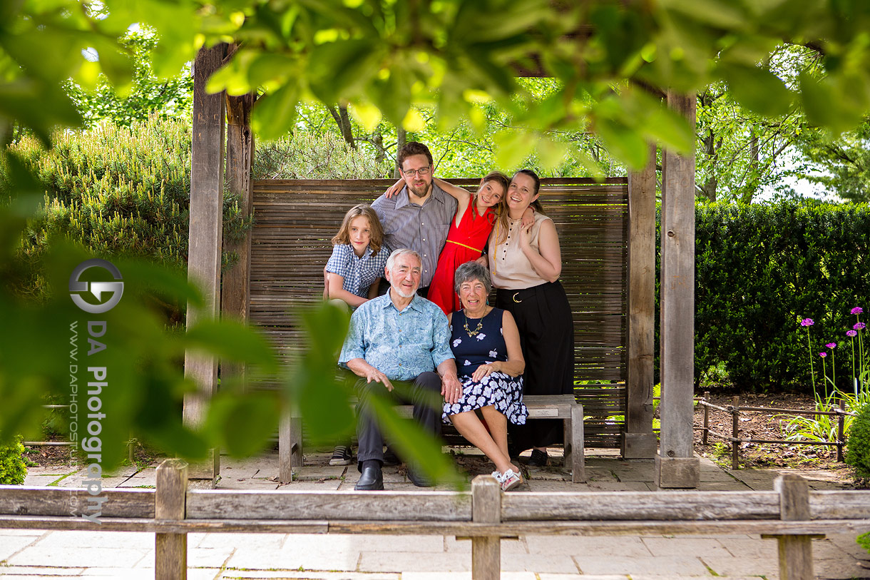 Family photo in spring at The Arboretum in Guelph